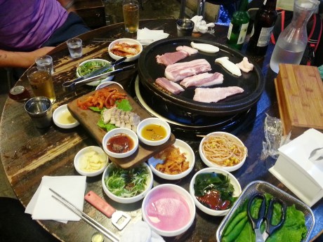 Black pork bbq in Jeju City. It was delicious.