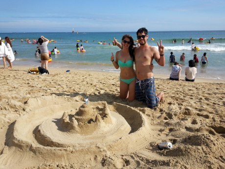 As we sat admiring our work, we decided it definitely wasn't the best sand castle ever built. People kept stopping to take photos of it, however, giving us the thumbs up. I guess if was a fine day's work after all.