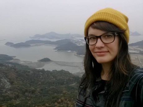Sneaking in a selfie on a Sinsido Island hike.
